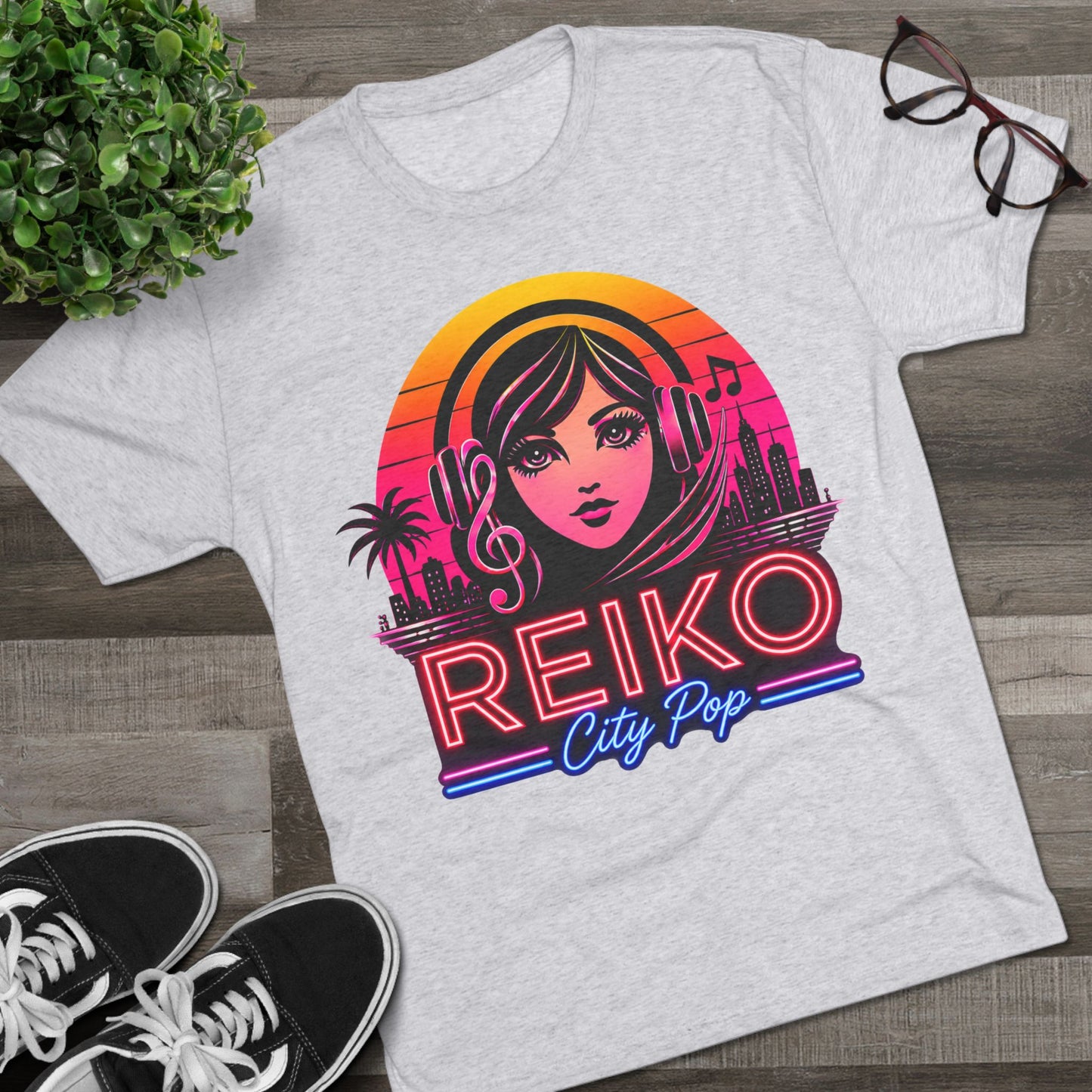 Official Reiko Citi Pop Sunset Logo Tee - Premium Tri-Blend Assorted Colors